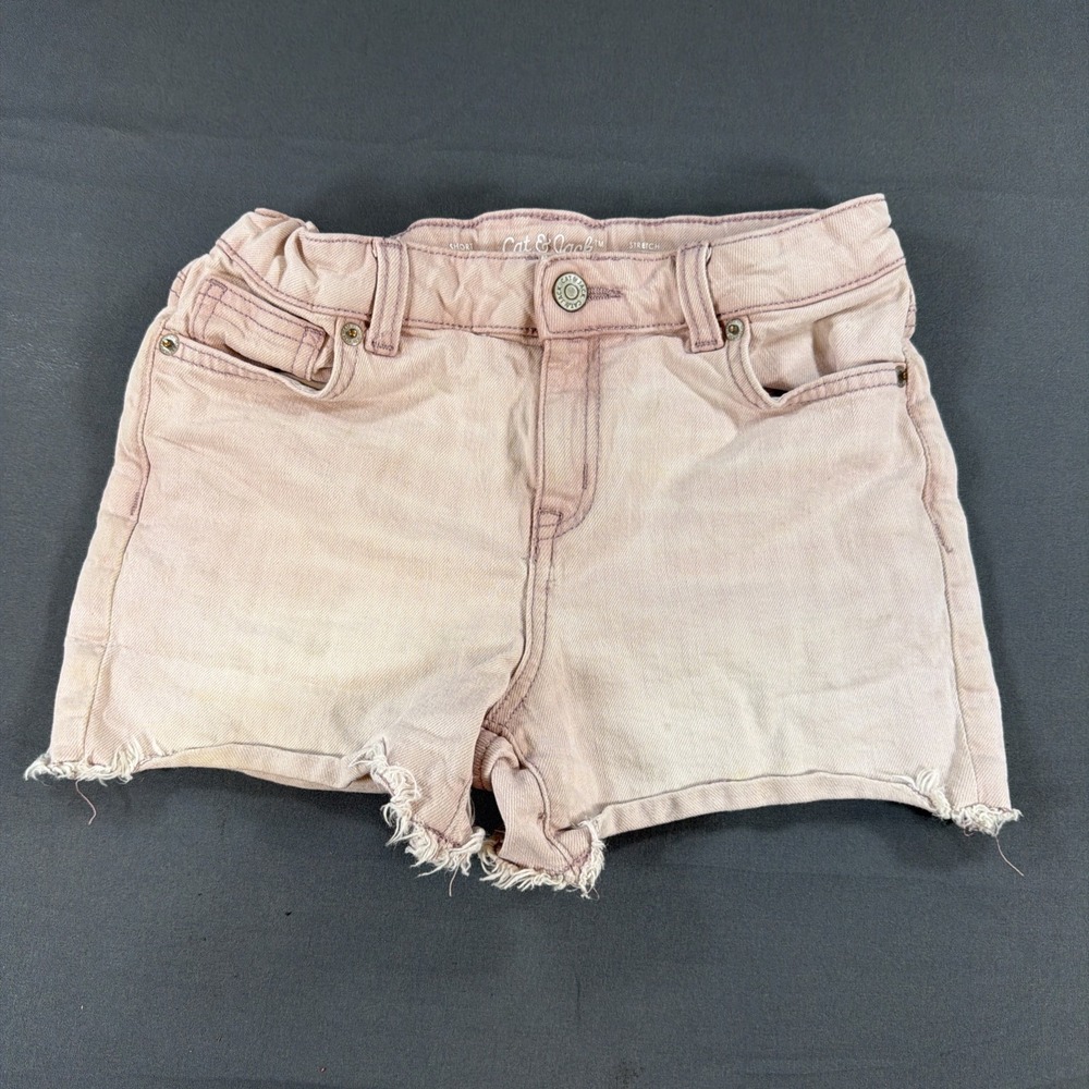 Cat & Jack Girls Light Pink Denim Cut-Off Shorts Size L